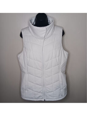 The North Face Pseudio Vest Women's Large Chevron Puffer White